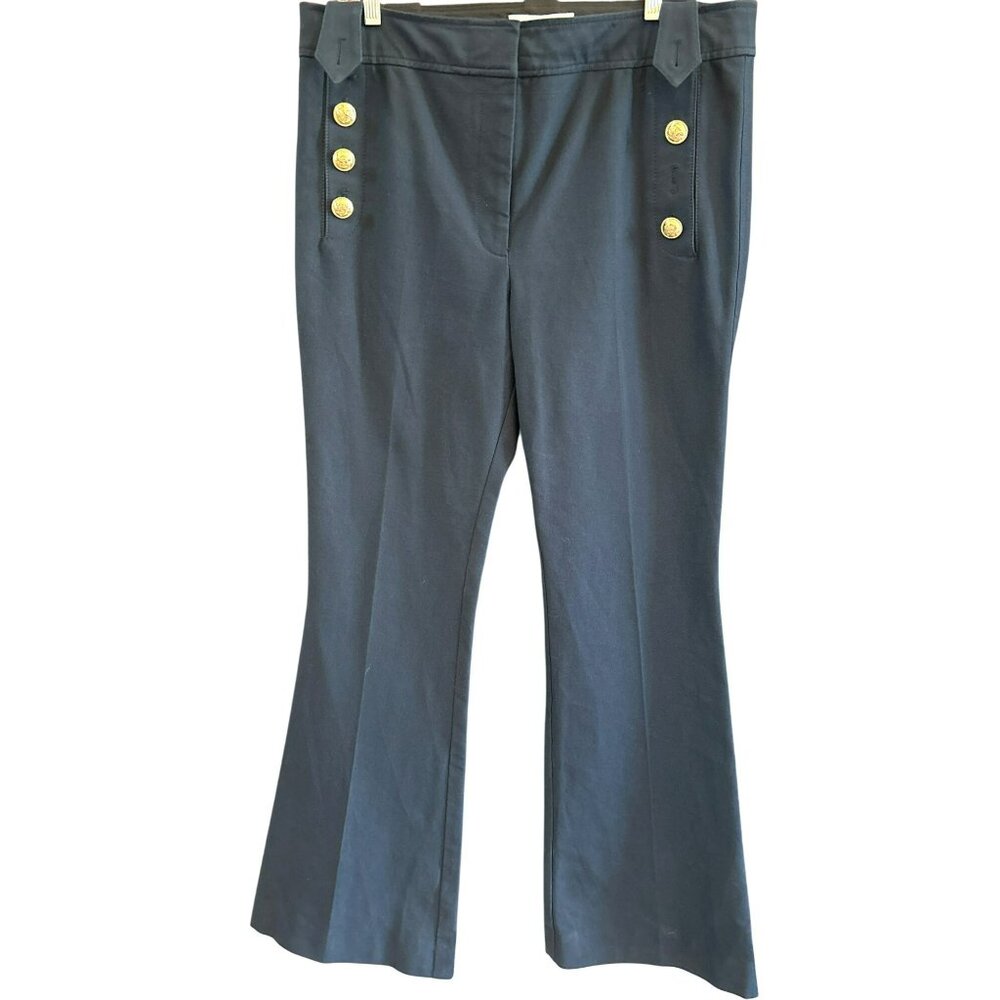 Derek Lam 10 Crosby Midnight Robertson Flared Trousers Sz 16 Sailor READ